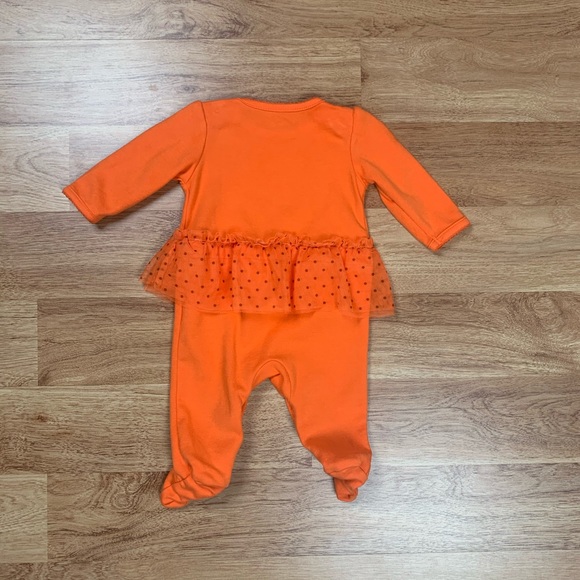 Carter's Halloween Jack O Lantern Pumpkin Tutu Sleep N Play Bodysuit Baby Girl - Picture 7 of 13